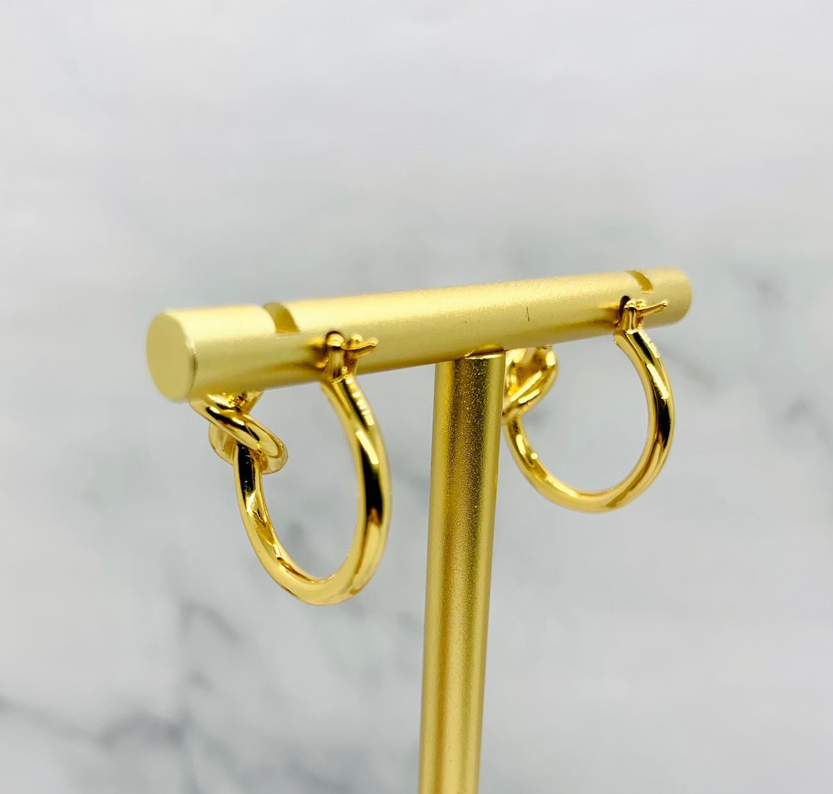 CELINE Gold Knot Hoop Earrings - Pre owned