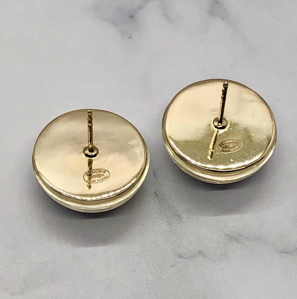 Auth CHANEL CC Gold Tone Bubble Earrings - USED