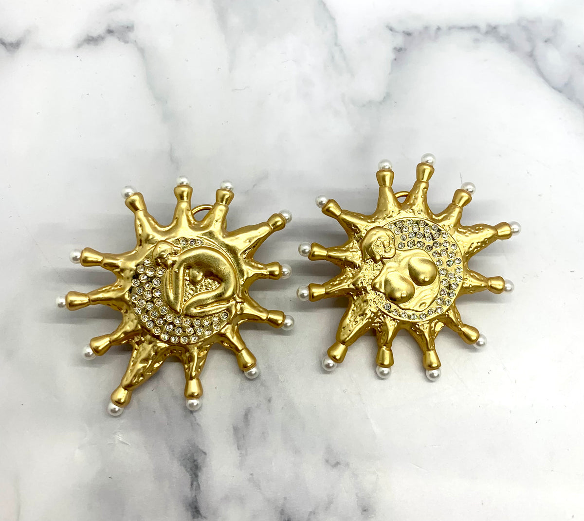 SCHIAPARELLI Sun Deity Statement Earrings - Pre owned