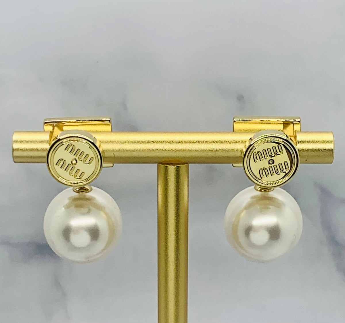 MIU MIU Pearl Pendant Earrings - Pre owned
