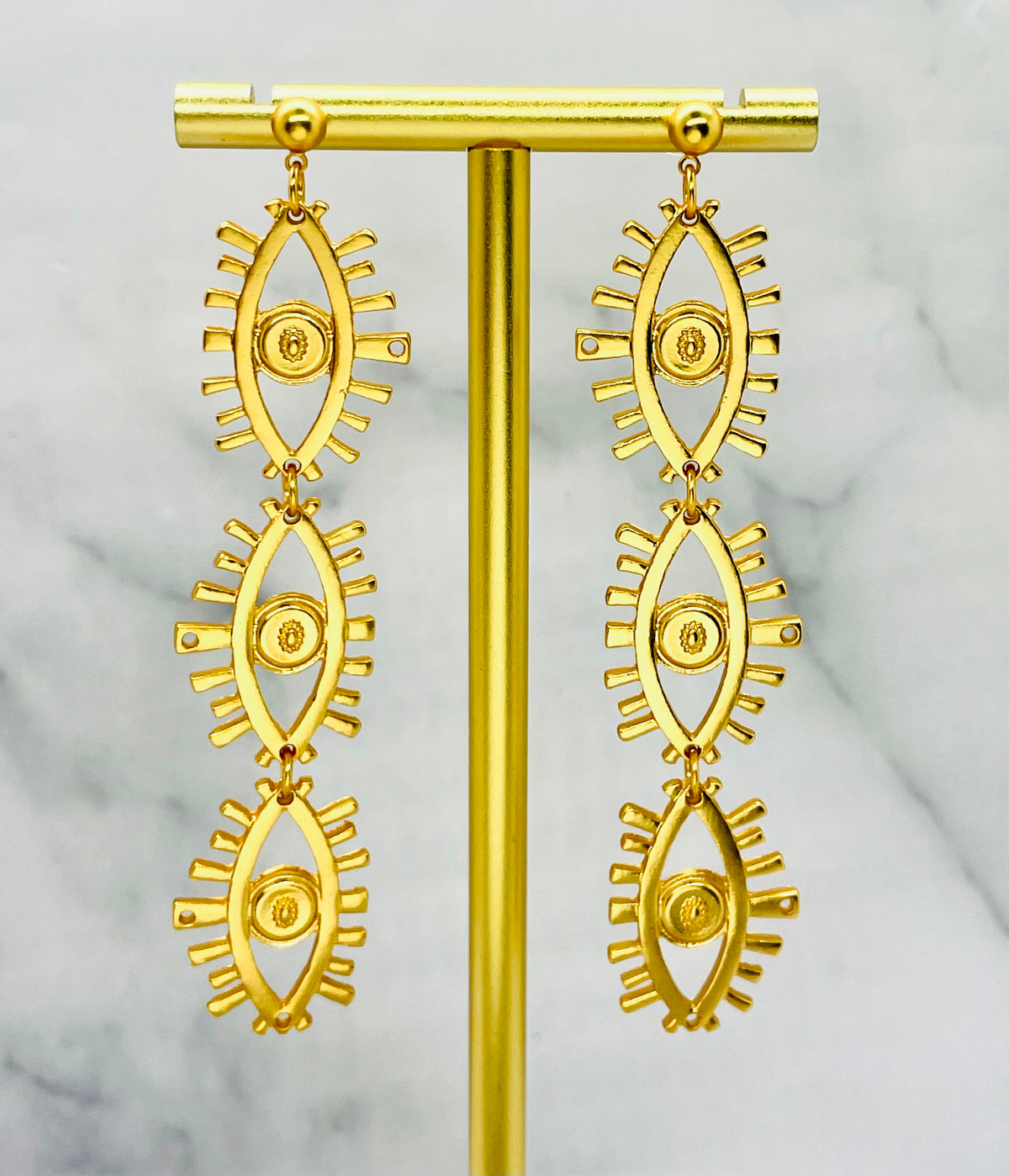 SCHIAPARELLI Eye Shaped Pendant Earrings - Pre owned