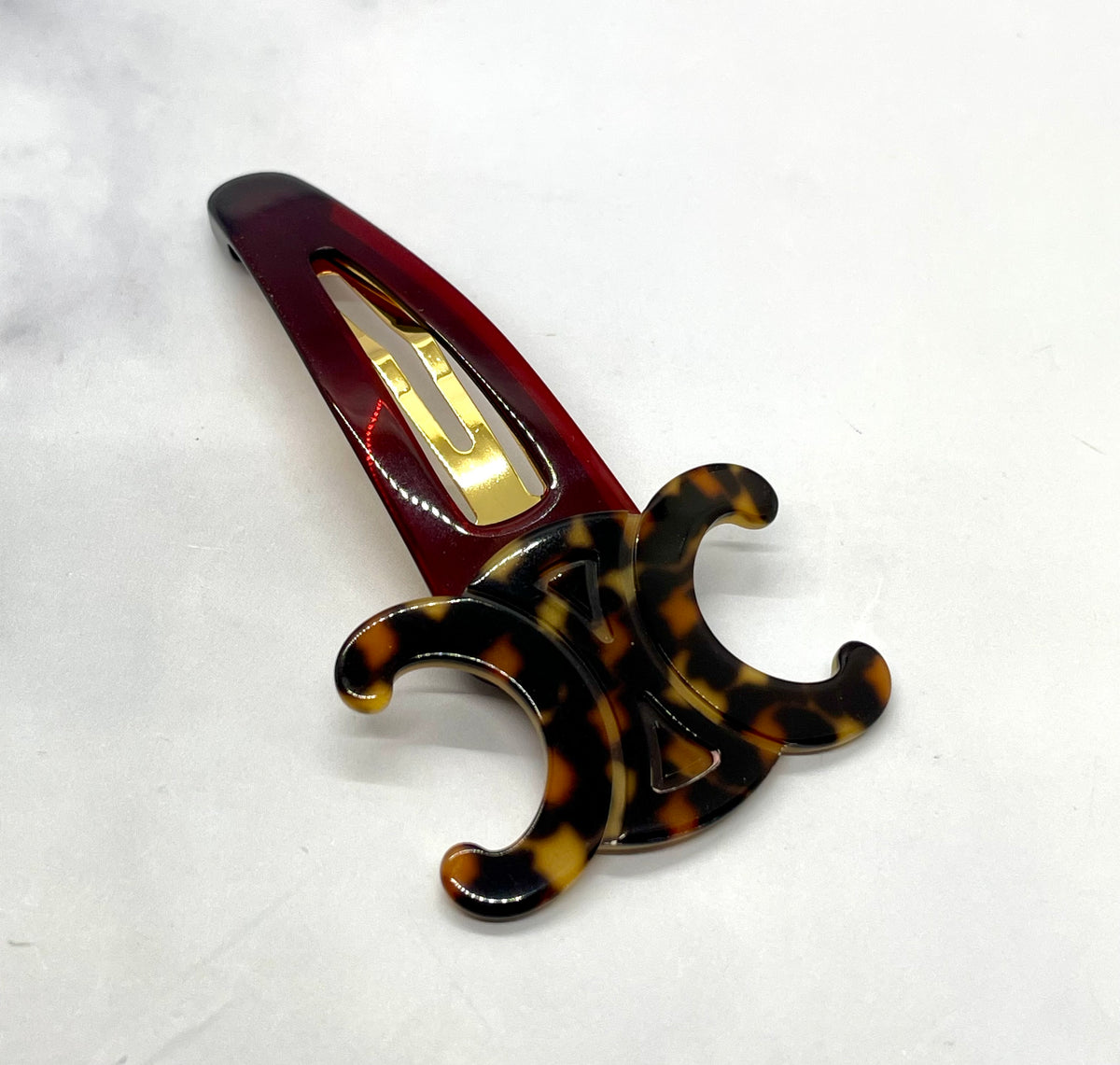CELINE Tortoise Hair Clip Barrette - Pre owned