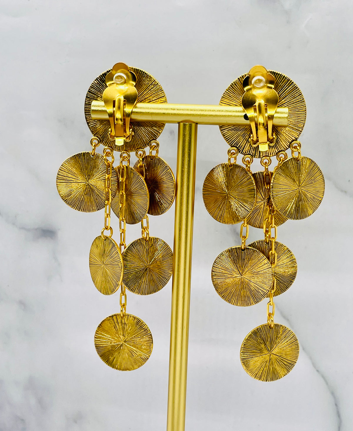 YSL YVES SAINT LAURENT Clip On Statement Earrings - Pre owned