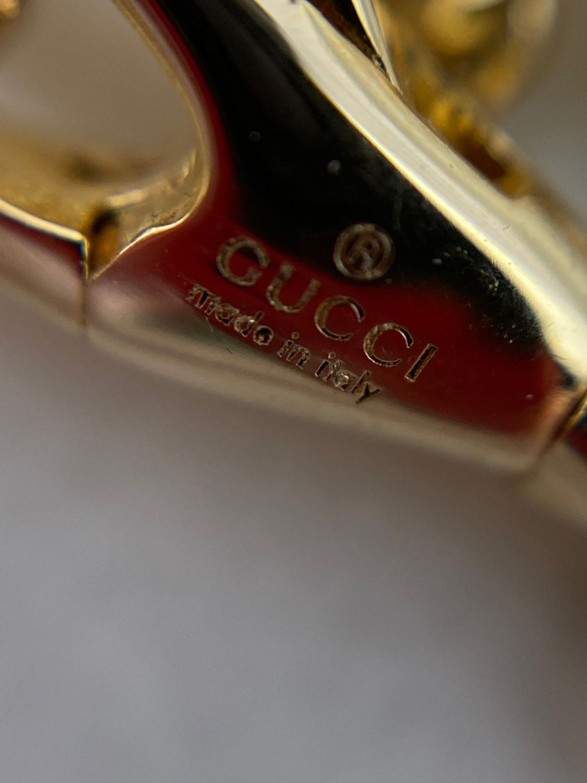 GUCCI GG Gold Tone Monogram Chain Necklace - Pre owned
