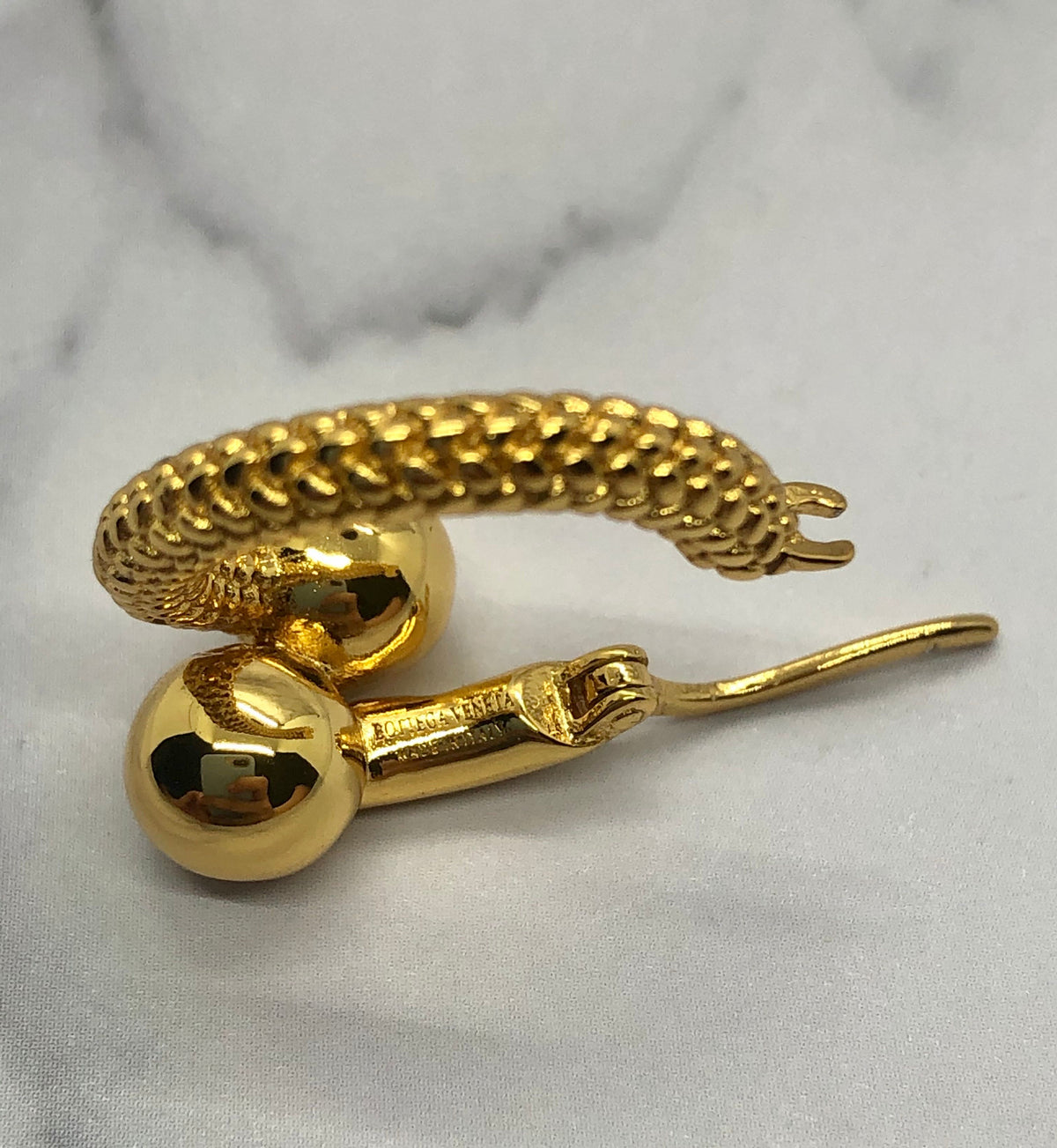 xBOTTEGA VENETA Gold Tone Hoop Earrings - Pre owned