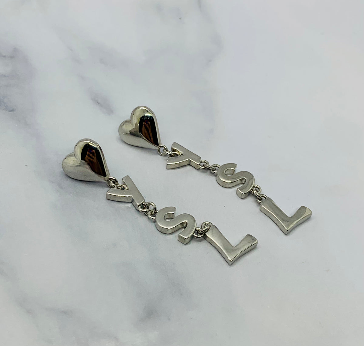 YSL YVES SAINT LAURENT Heart Pendant Earrings - Pre owned