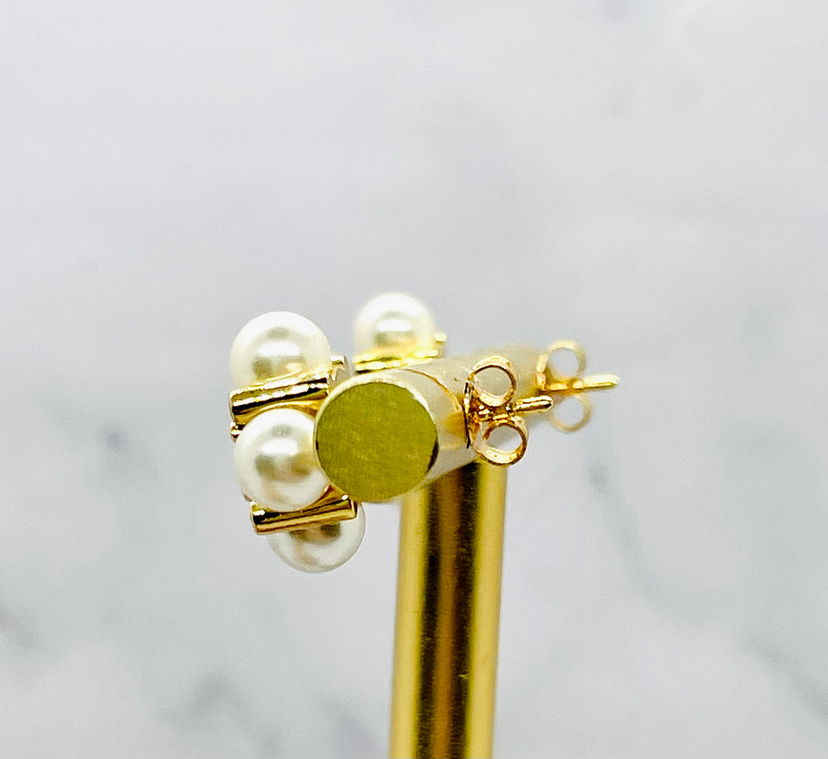 CELINE Monogram Pearl Earrings - Pre owned