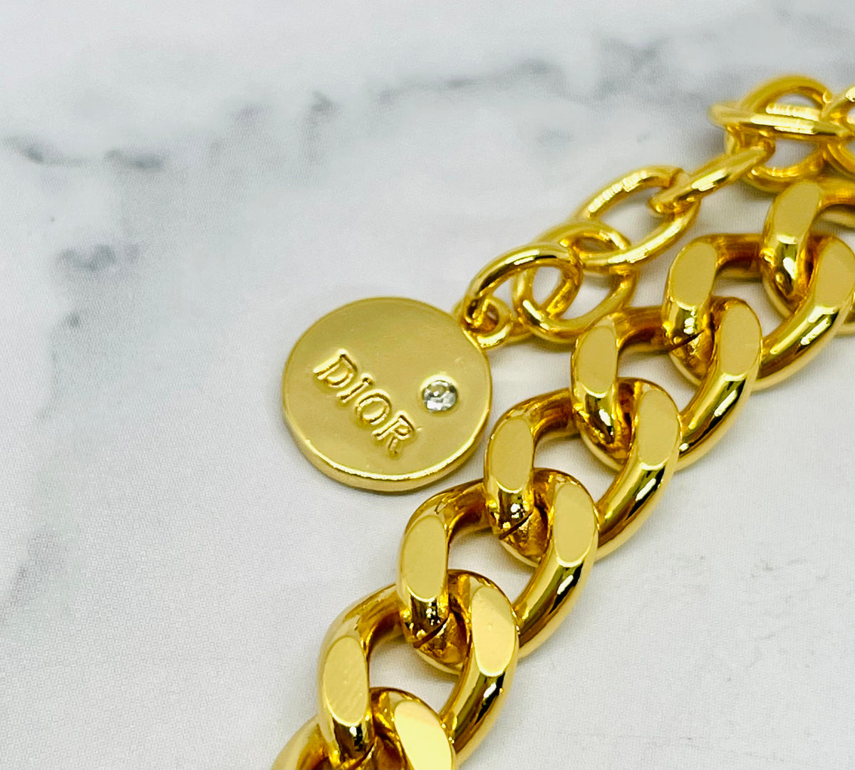 CHRISTIAN DIOR CD Rhinestone Choker Necklace- Pre owned