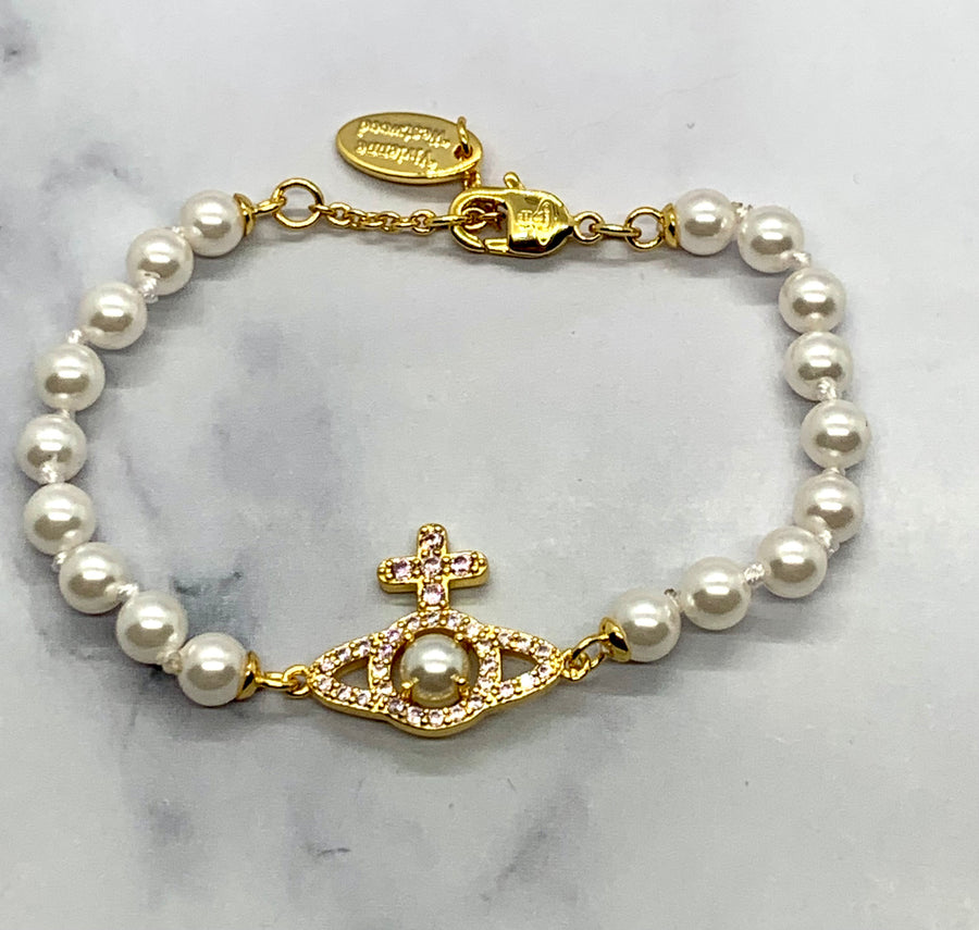 VIVIENNE WESTWOOD Pearl Orb Bracelet - Pre owned