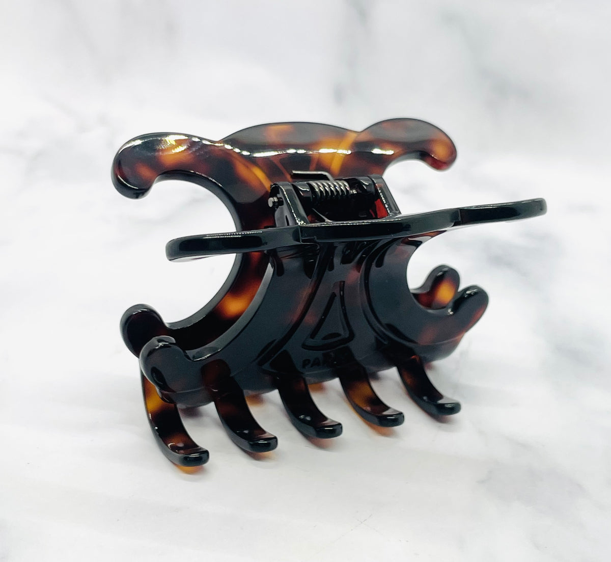 CELINE Tortoise Monogram Hair Clip - Pre owned
