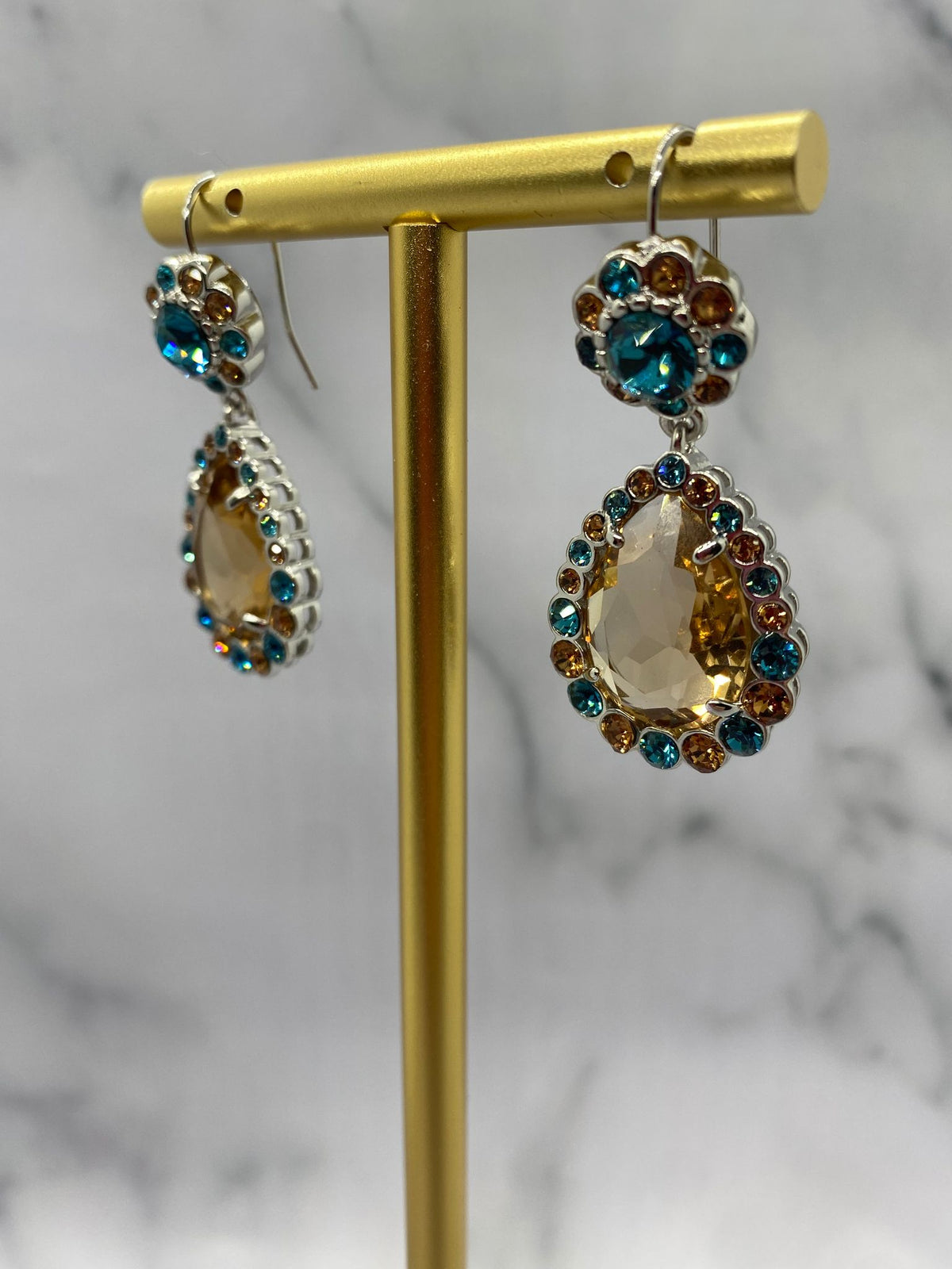 MIU MIU Rhinestone Pendant Earrings - Pre owned