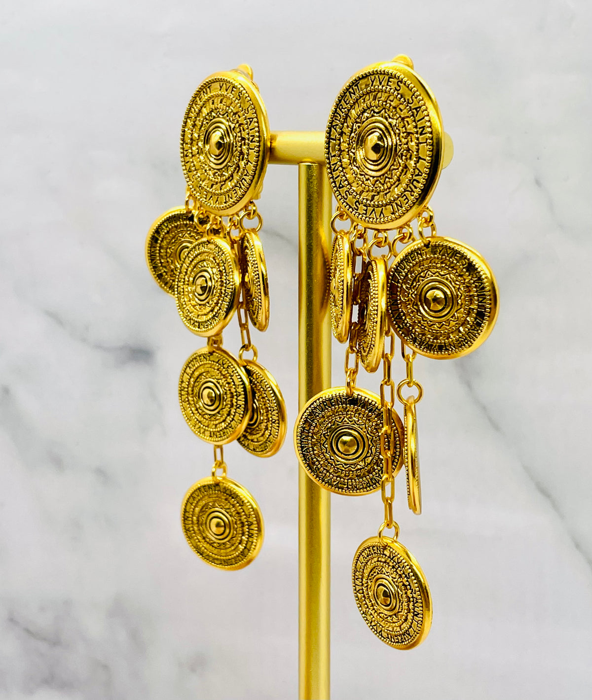 YSL YVES SAINT LAURENT Clip On Statement Earrings - Pre owned
