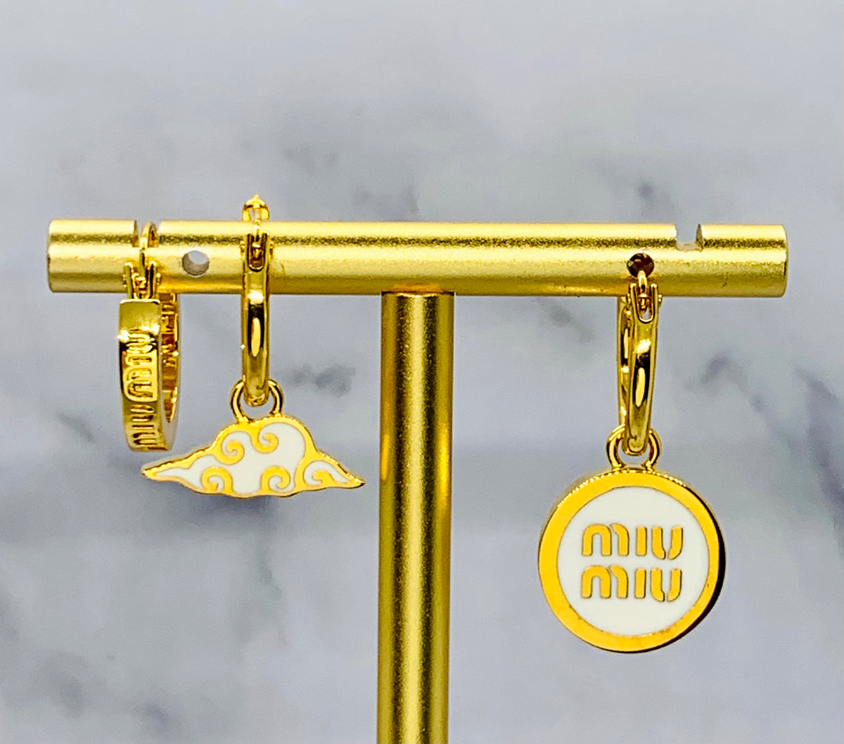 MIU MIU Enamel 3 Earrings Set - Pre owned