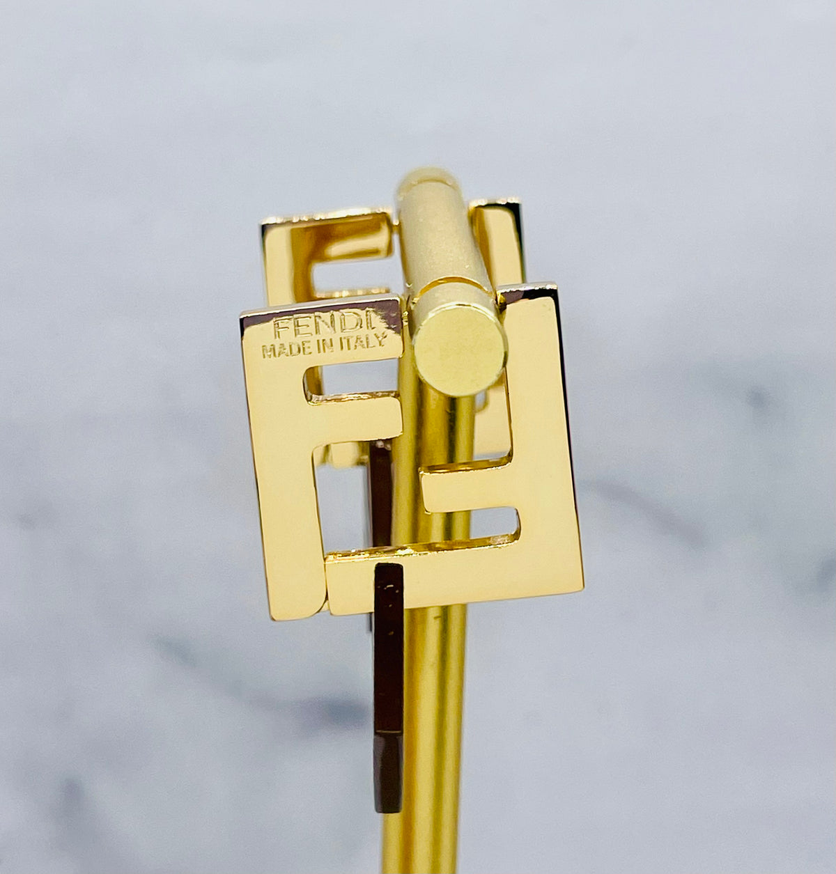 FENDI F Brown Tone Earrings Removable - Pre owned