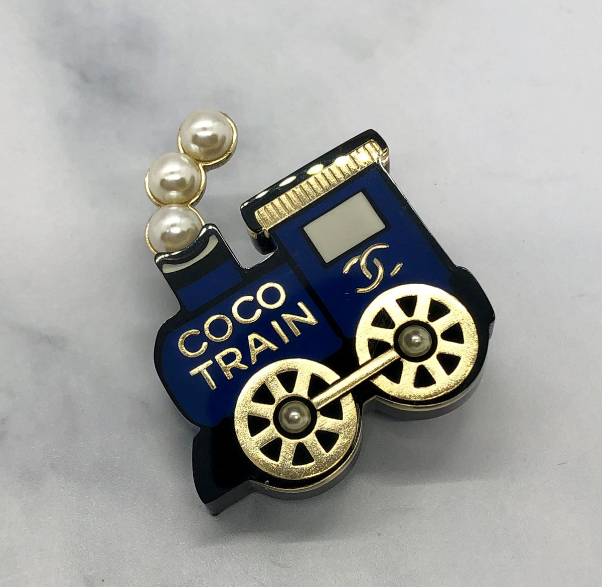 CHANEL CC Coco Train Brooch Pin - USED
