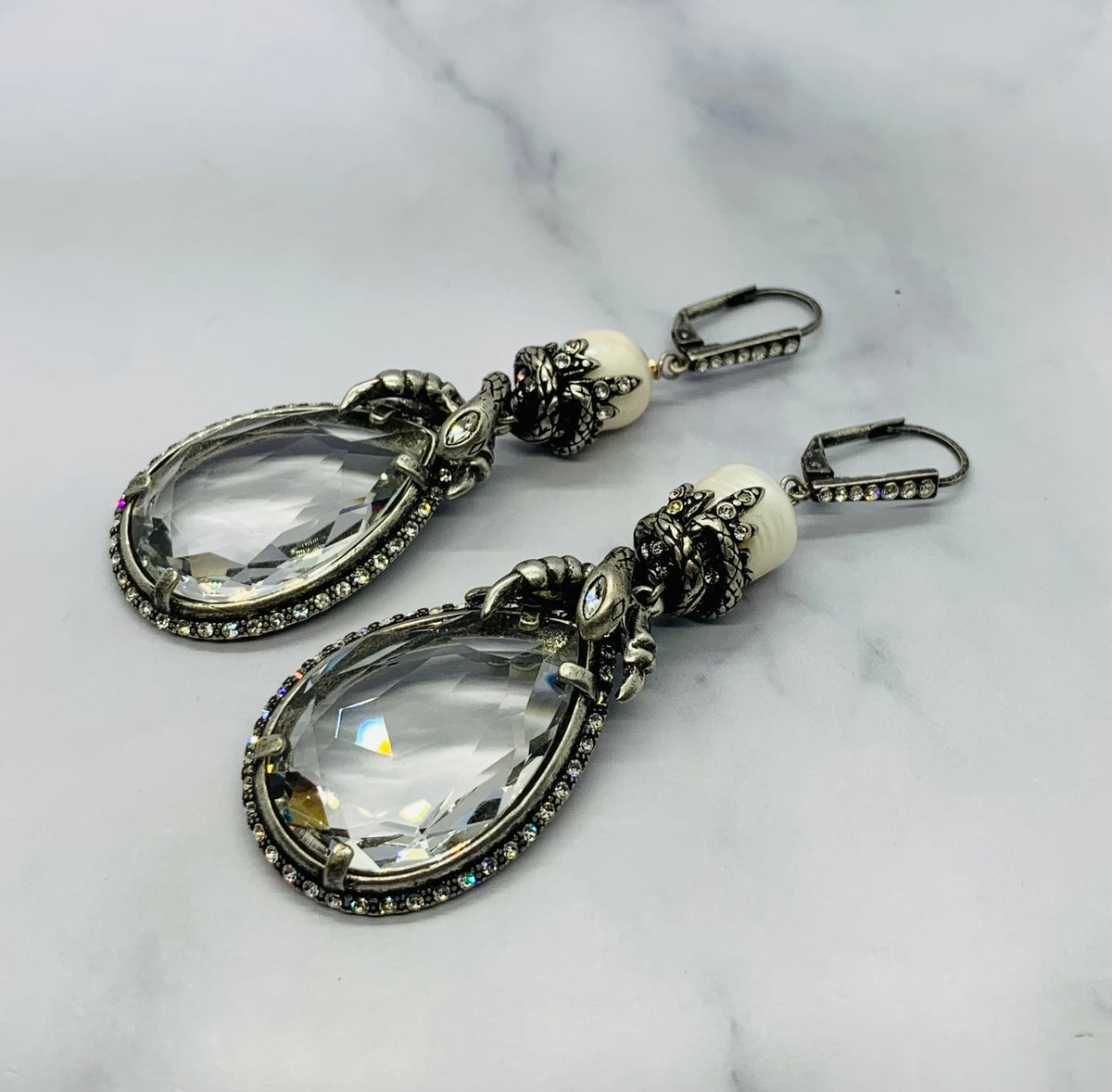 ALEXANDER MCQUEEN Crystal Pendant Earrings - Pre owned
