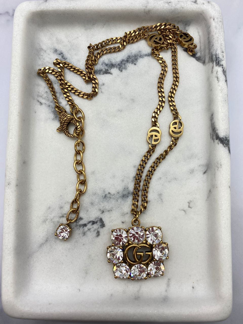 GUCCI GG Rhinestone Necklace - Pre owned