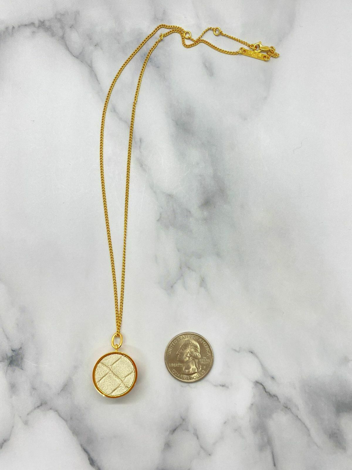 CELINE Reptile Gold Ball Pendant Necklace - USED