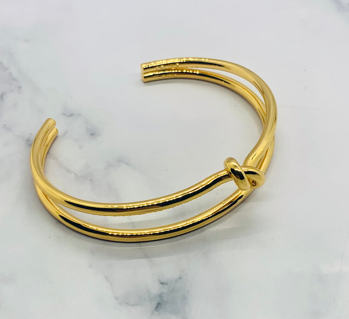 CELINE Gold Tone Knot Bracelet - Pre owned
