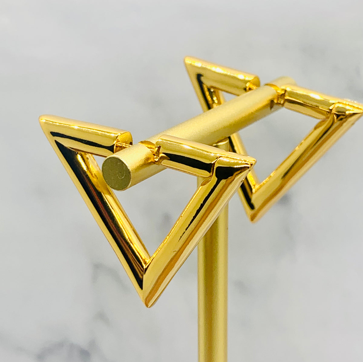 VALENTINO V Gold Tone Hoop Earrings - Pre owned