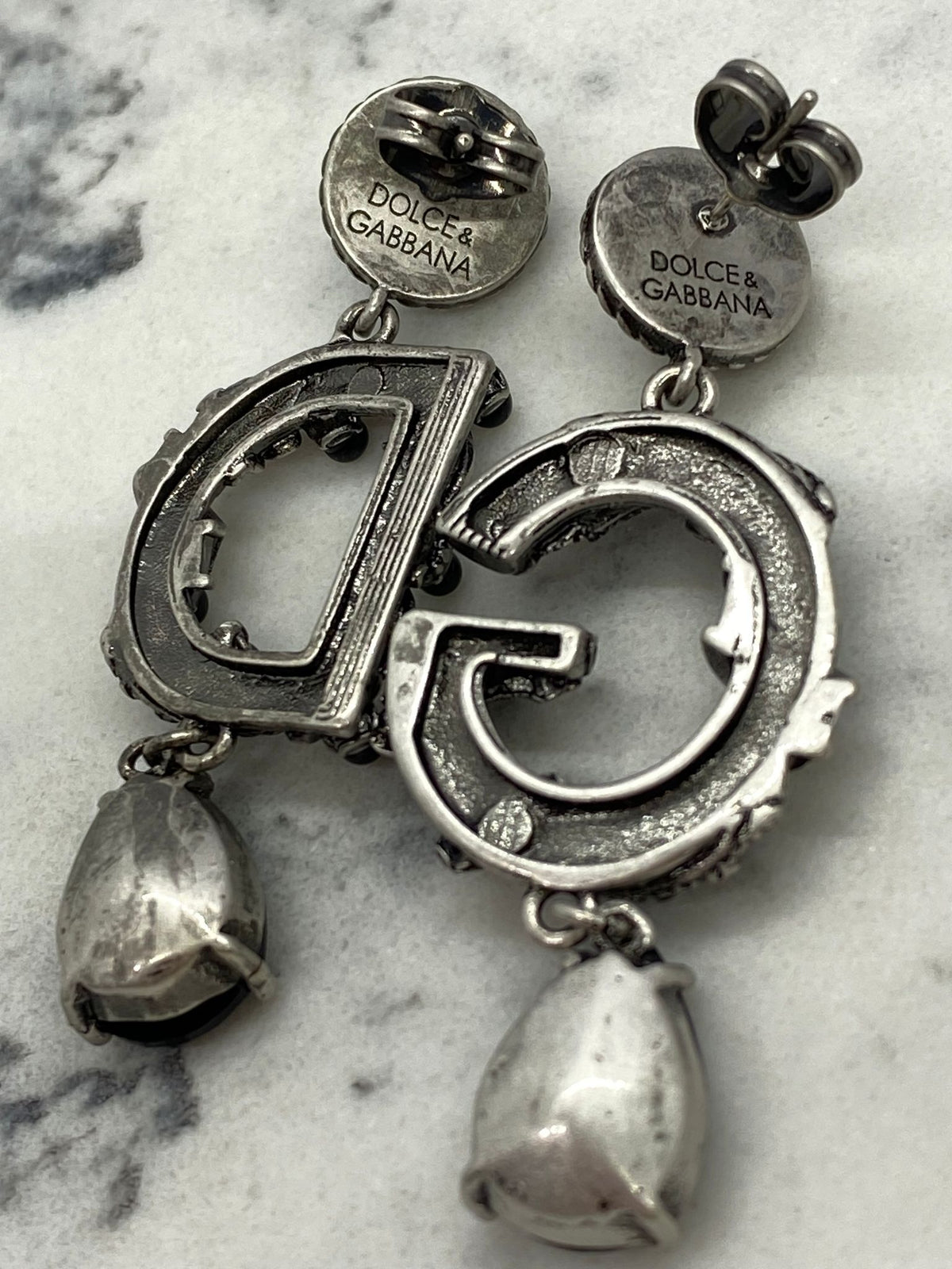 DOLCE & GABBANA D&G Black Pendant Earrings - USED