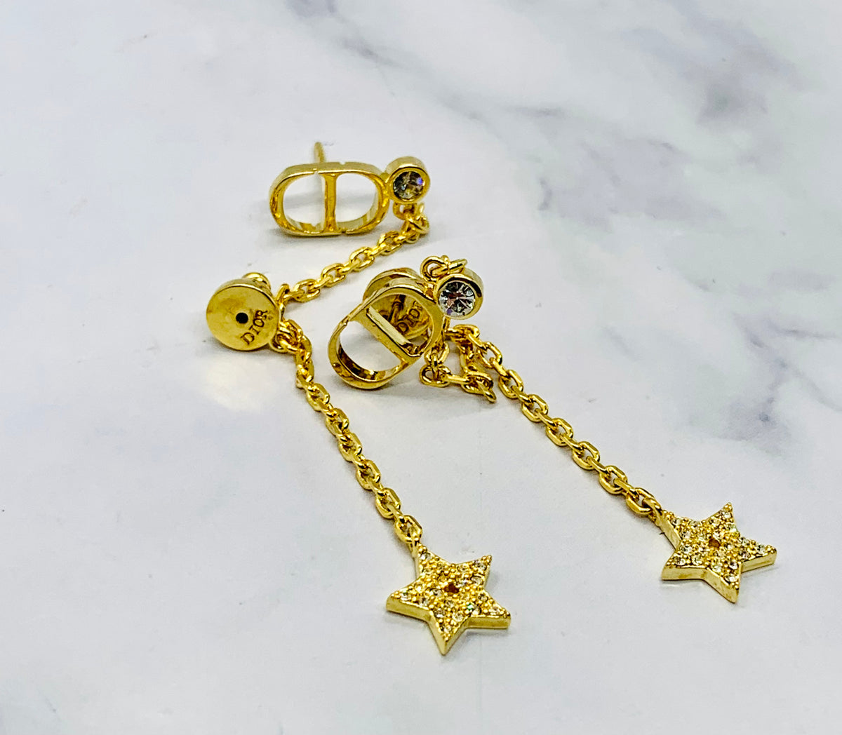 CHRISTIAN DIOR CD Chain Earrings - Pre owned