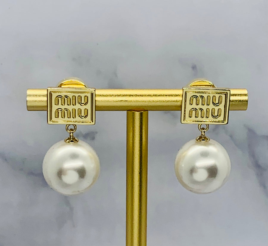 MIU MIU Pearl Pendant Earrings - Pre owned
