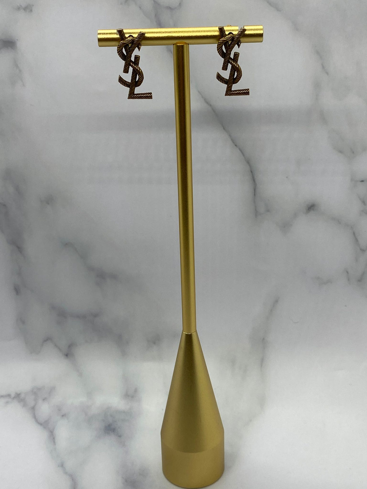 YSL YVES SAINT LAURENT Brass Tone Earrings - Pre owned
