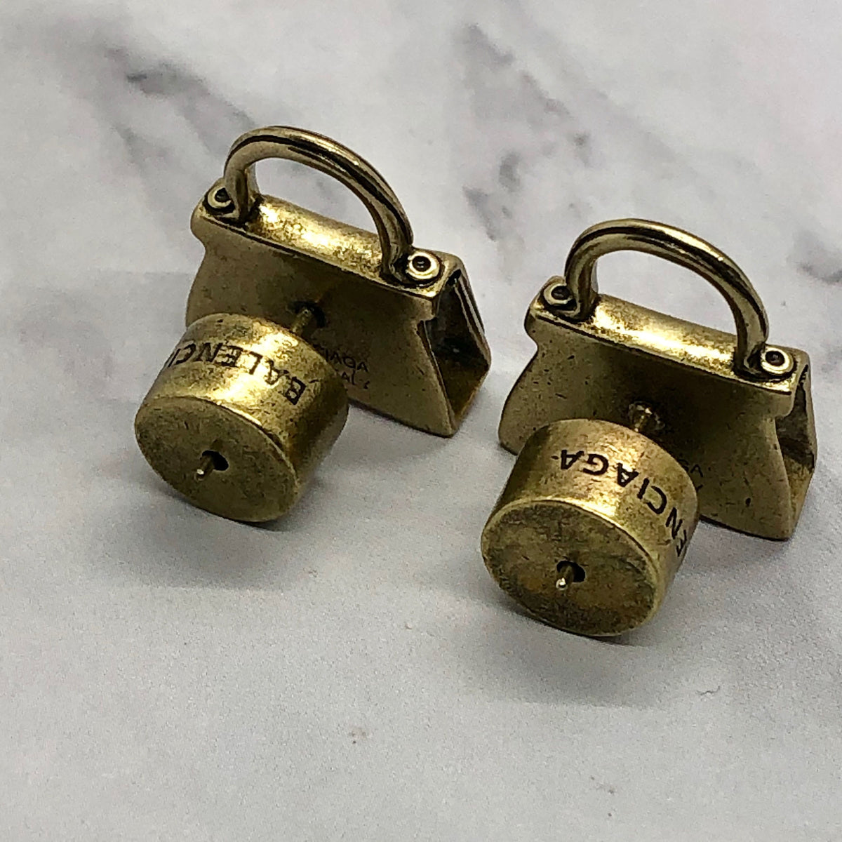 BALENCIAGA Brass Handbag Earrings - Pre owned