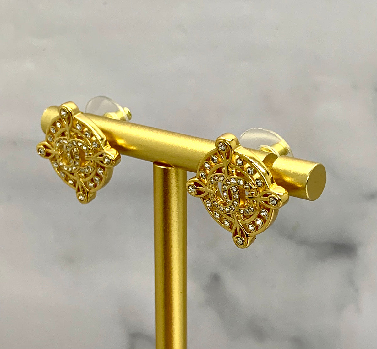 CHANEL CC Monogram Earrings - Pre owned
