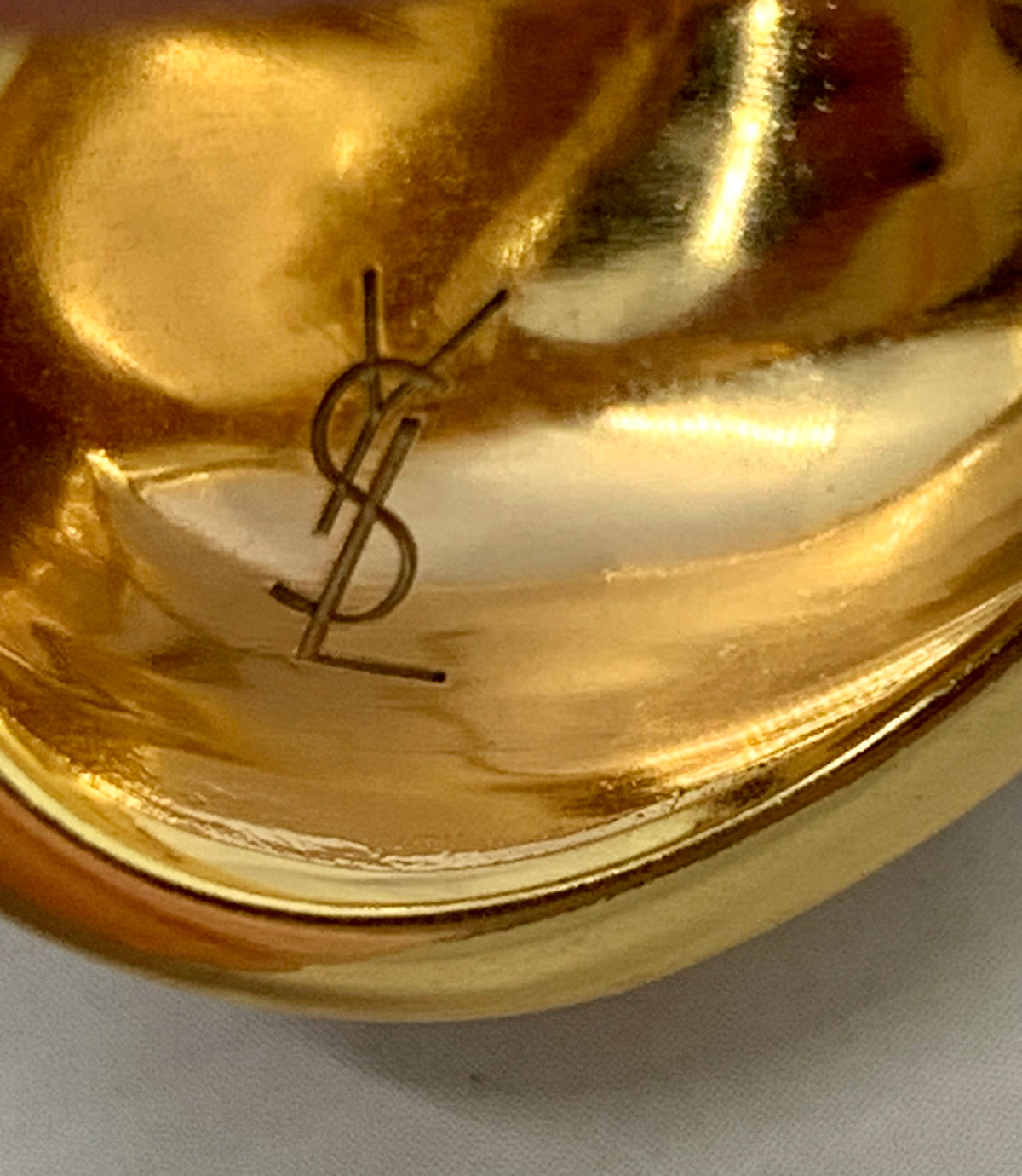 YSL YVES SAINT LAURENT Chunky Gold Ring Size 7 - Pre owned