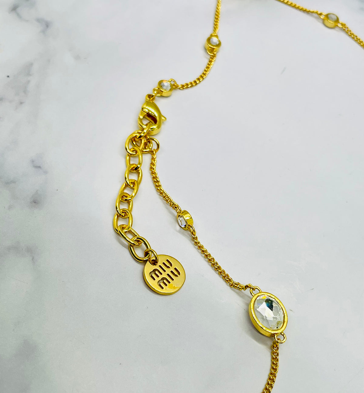 MIU MIU Rhinestone Statement Necklace - Pre owned