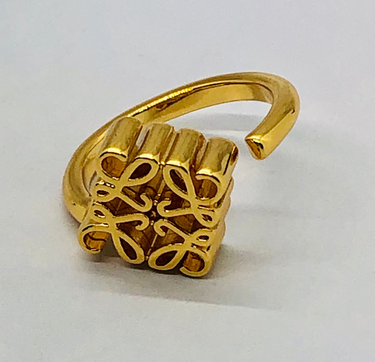 LOEWE Monogram Gold Tone Adjustable Ring - Pre owned