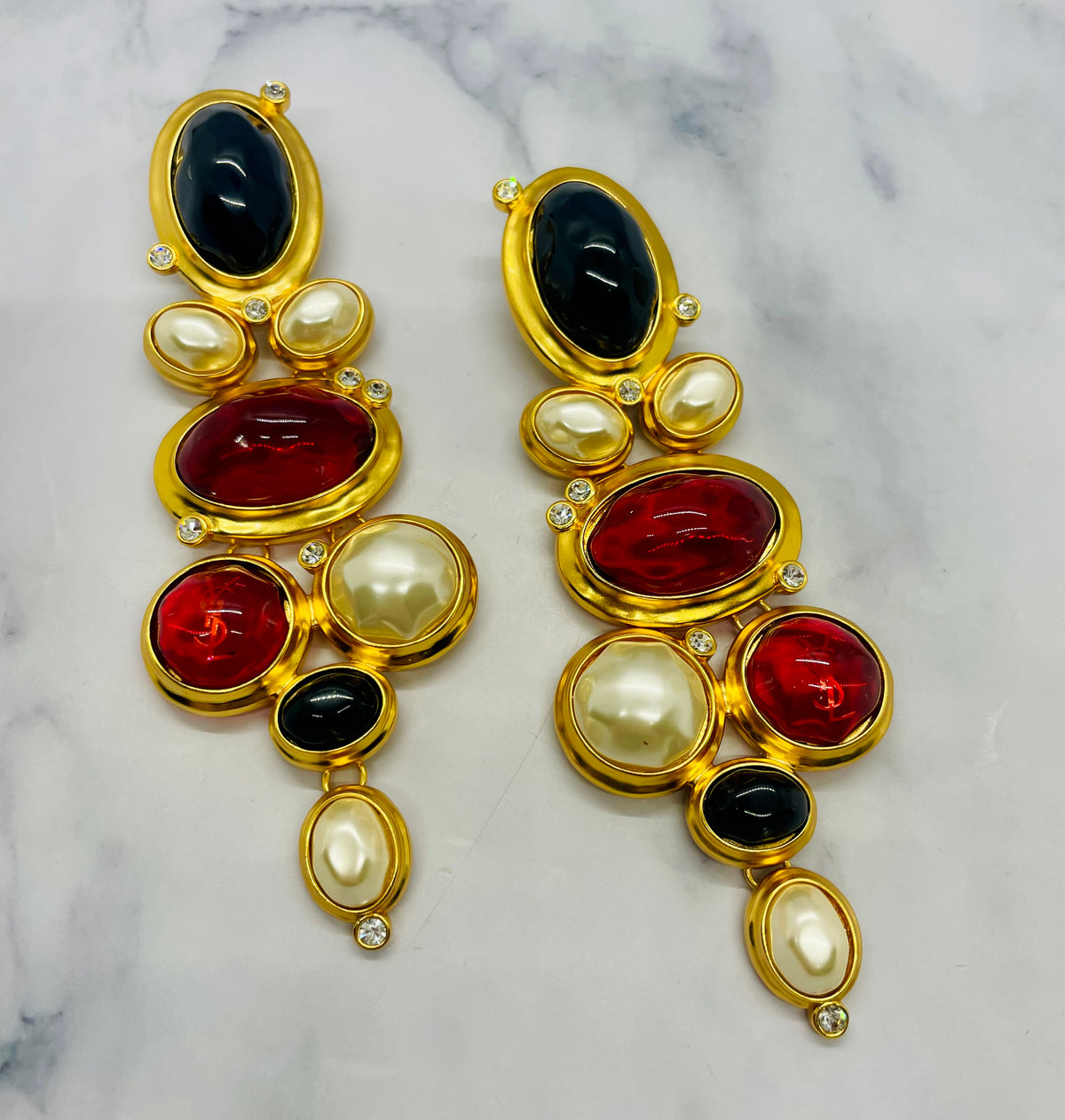 YSL YVES SAINT LAURENT Clip On Statement Earrings - Pre owned