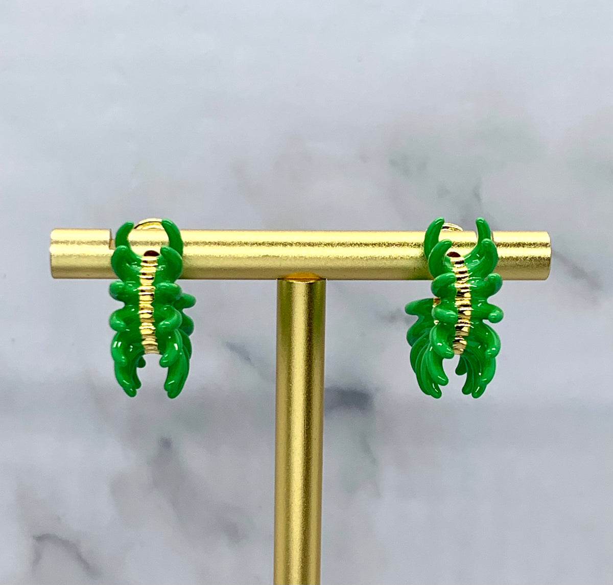 BOTTEGA VENETA 2023 Green Enamel Earrings - Pre owned