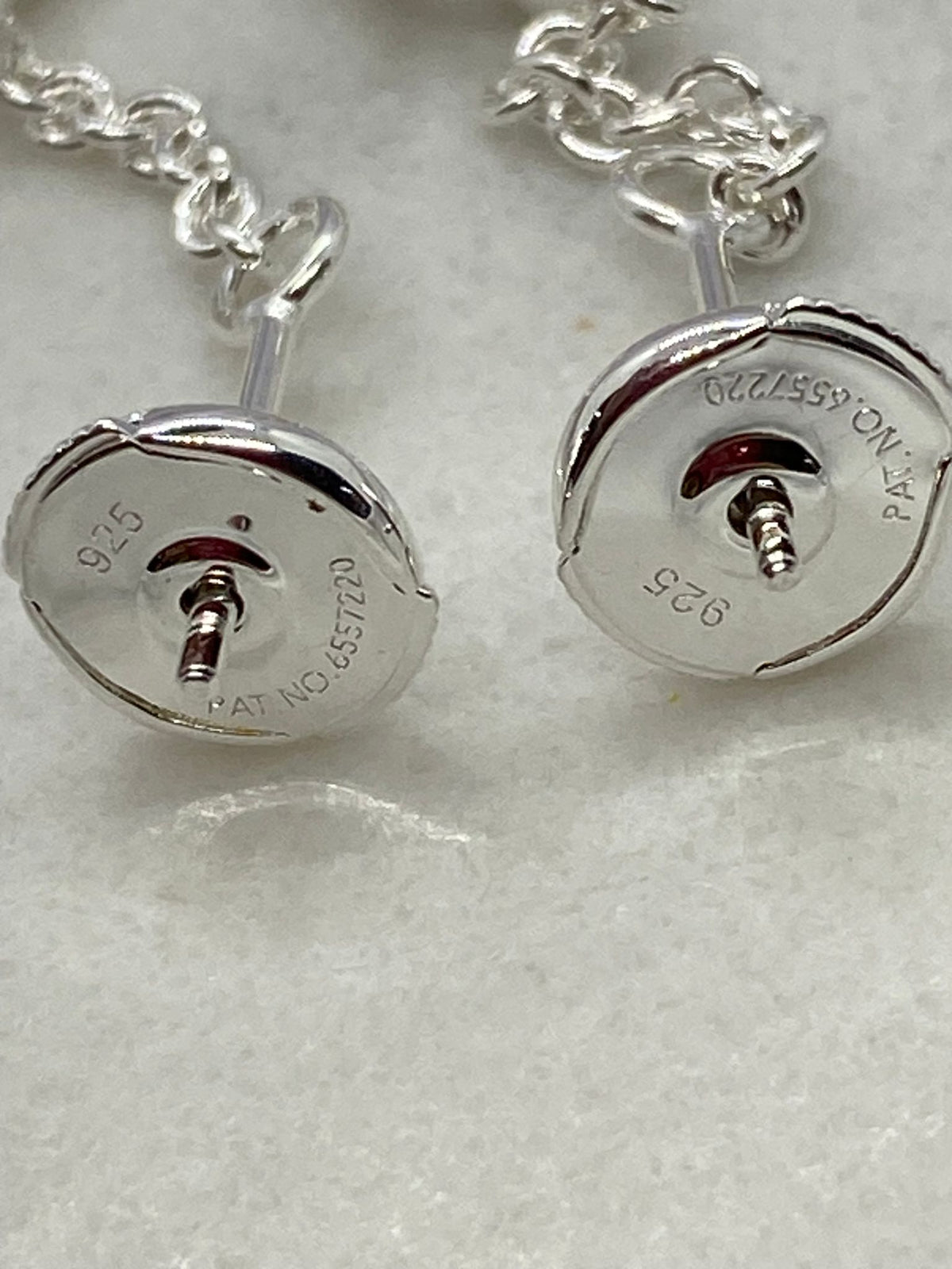 HERMES Silver Tone Pendant Earrings - Pre owned