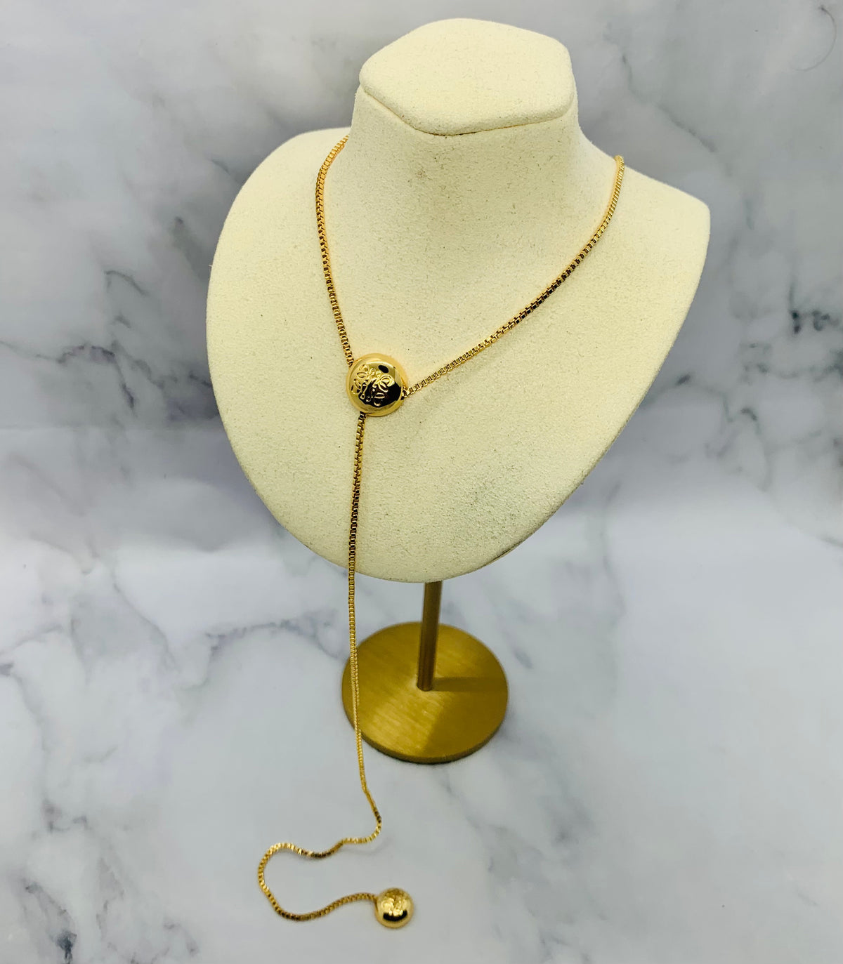 LOEWE Gold Tone Lariat Necklace - Pre owned