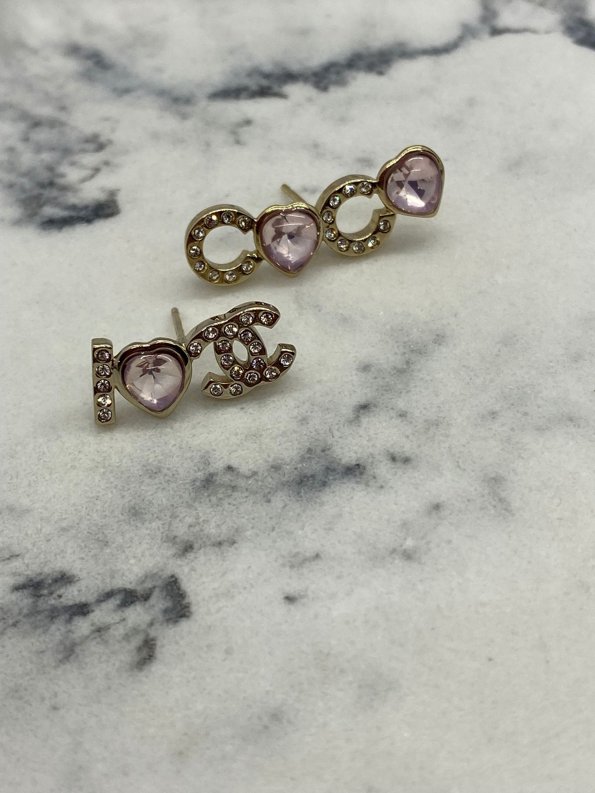 CHANEL CC I heart Coco Earrings - Pre owned