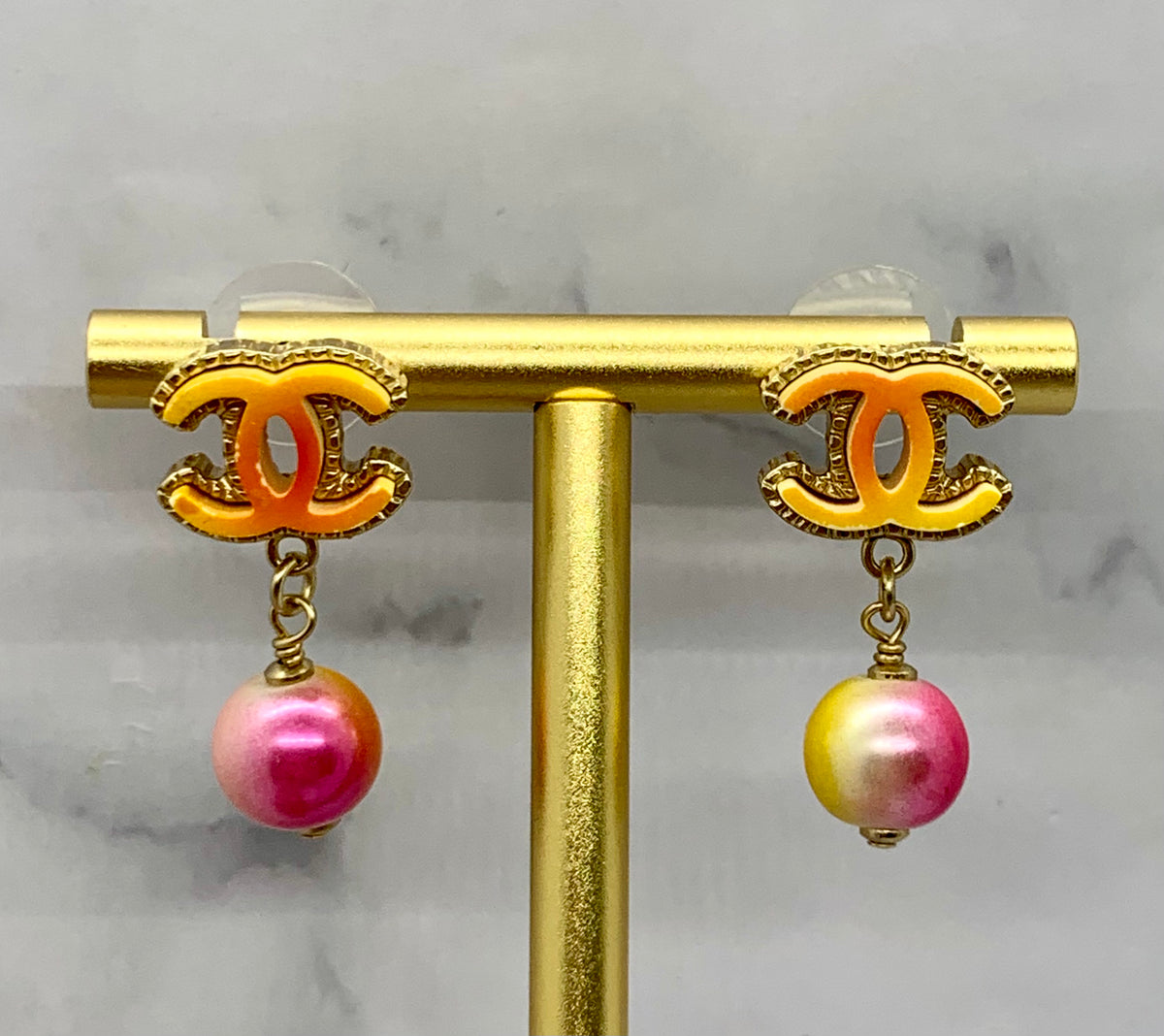 CHANEL CC Colorful Pendant Earrings - Pre owned