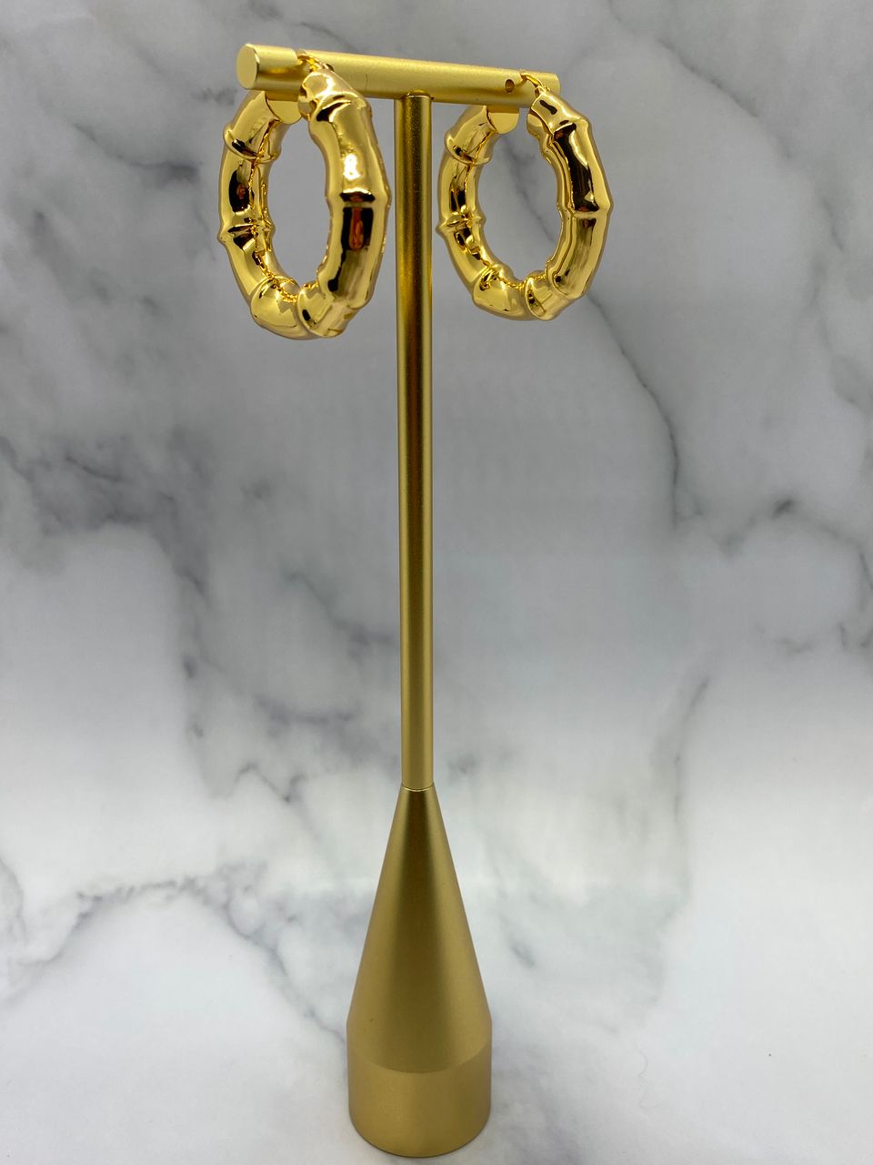 BOTTEGA VENETA Gold Chain Hoop Earrings - Pre owned