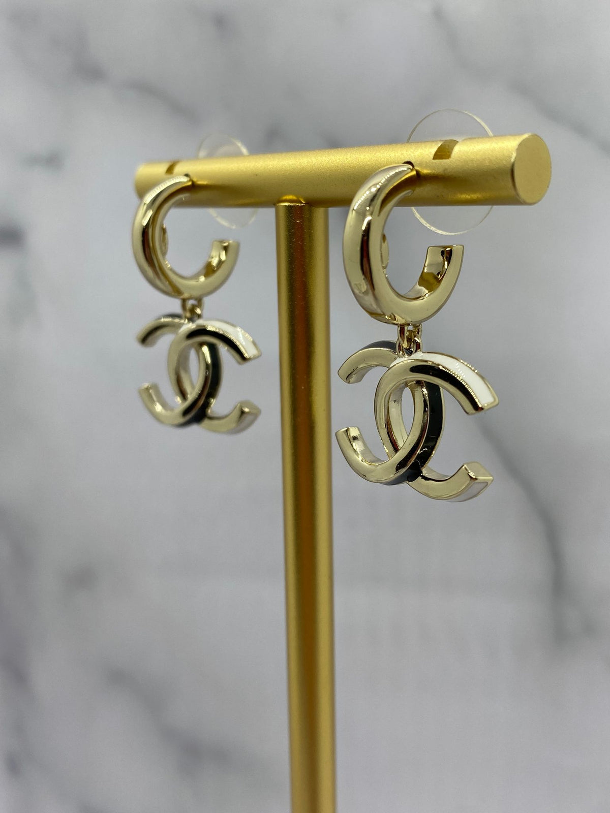 CHANEL CC Monogram Pendant Earrings - Pre owned