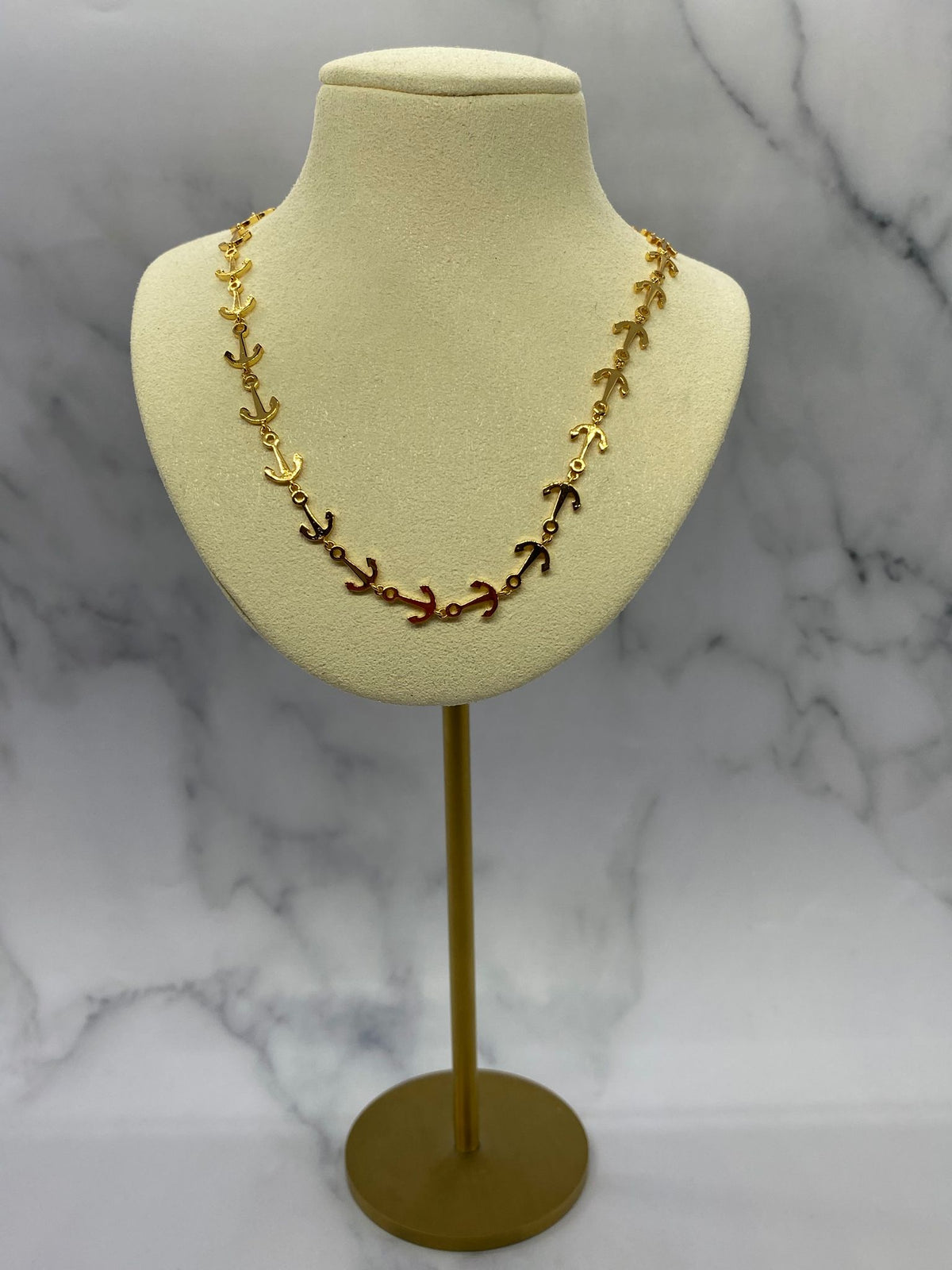 CELINE Gold Tone Anchor Necklace - Pre owned