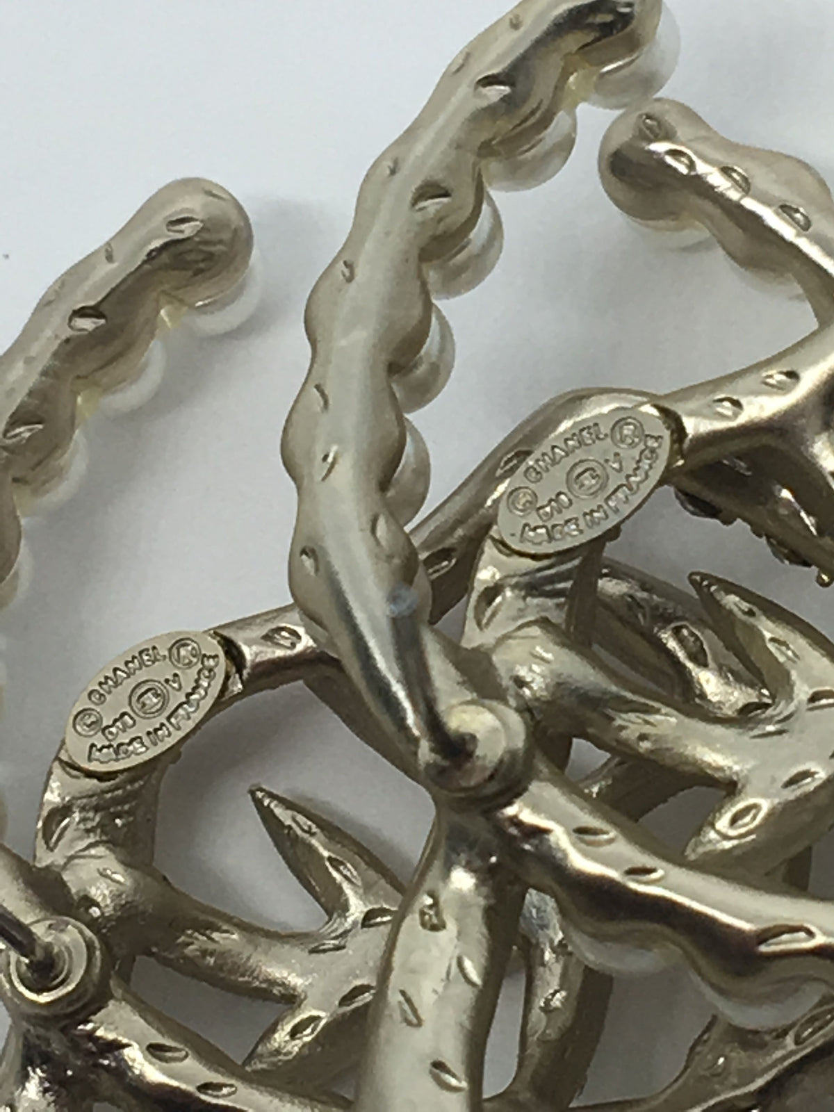 Chanel twisted pearl branch large earrings