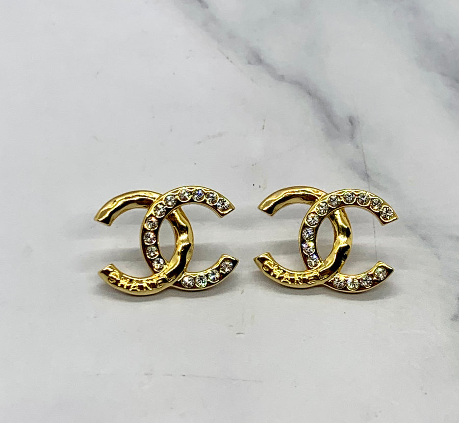 CHANEL CC Rhinestone Earrings - Pre owned