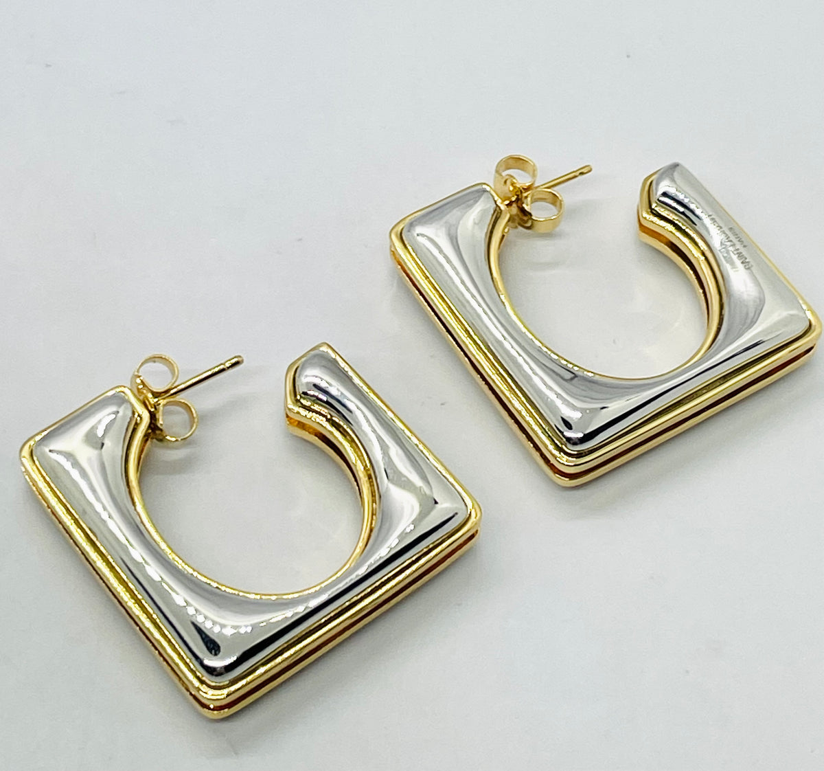 YSL YVES SAINT LAURENT Mixed Metal Hoop Earrings - Pre owned