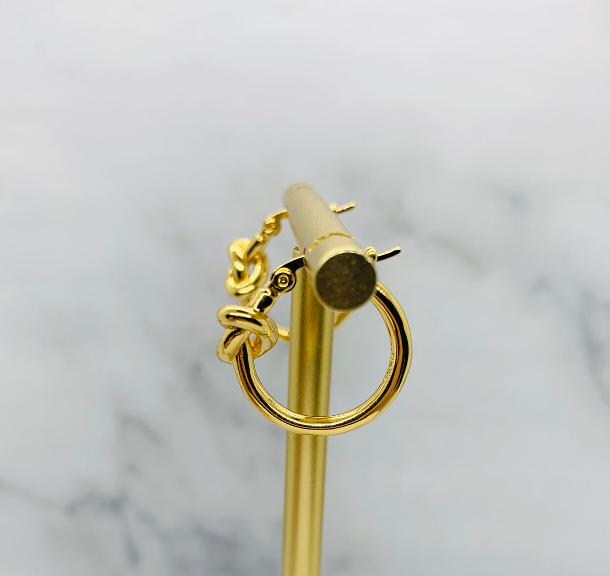 CELINE Gold Knot Hoop Earrings - Pre owned