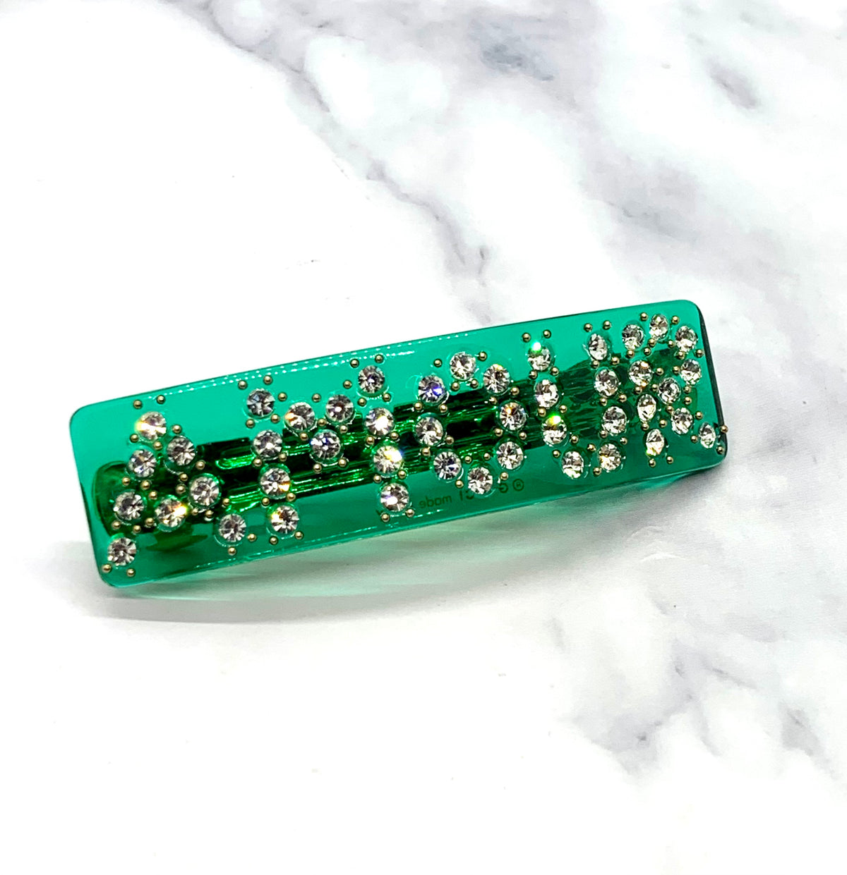 GUCCI Amour Green Clear Hair Clip Barrette - Pre owned