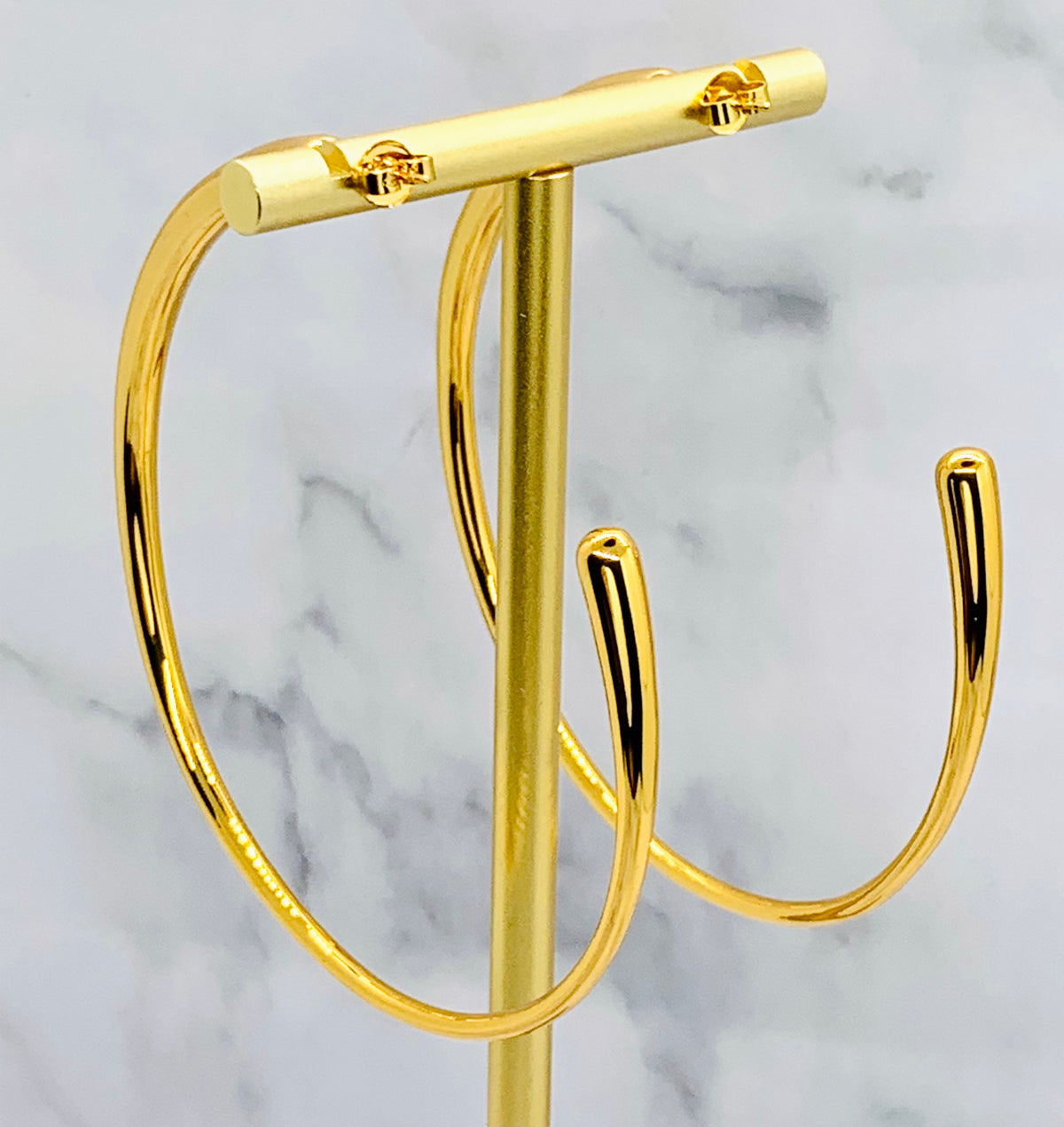 YSL YVES SAINT LAURENT Gold Tone Hoop Earrings - Pre owned