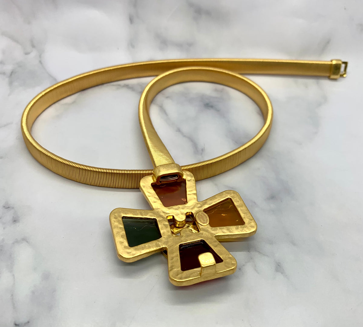CHANEL CC VINTAGE RARE Cross Stretchy Belt - Pre owned
