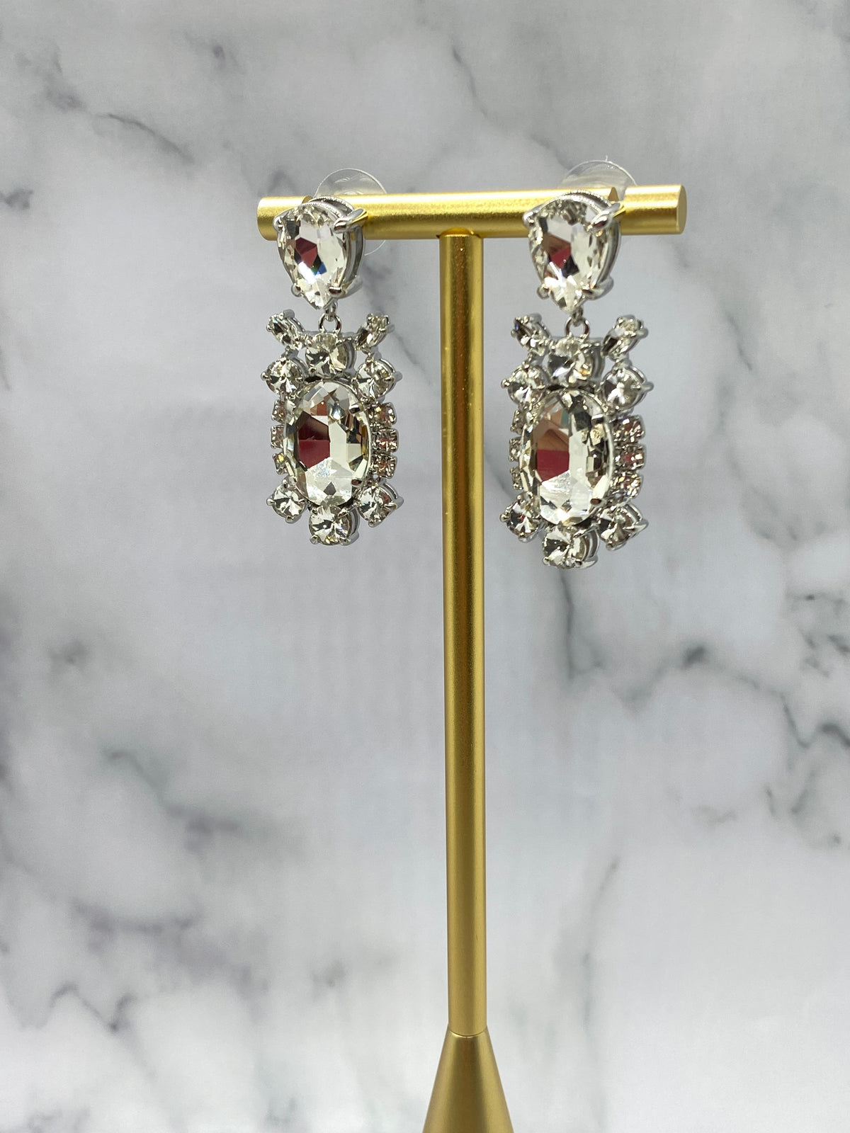 MIU MIU Rhinestone Chandelier Pendant Earrings - Pre owned
